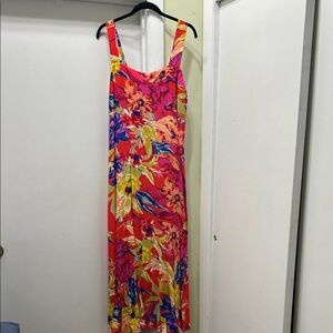 1. State Vibrant Floral Maxi Dress - Pink, Yellow, Blue